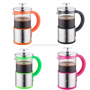 De vidrio de borosilicato de color <span class=keywords><strong>rosa</strong></span> francés <span class=keywords><strong>prensa</strong></span> personalizada café árabe olla con termo café émbolo - Product Image 4