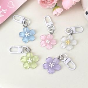 Porte-clés romantique fleur de cerisier, pendentif mignon Sakura pour fille, élégant breloque de sac, accessoires de sac - Product Image 4