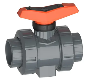 Robinet à double union <span class=keywords><strong>GF</strong></span> modèle 546 (<span class=keywords><strong>PVC</strong></span>-<span class=keywords><strong>U</strong></span>/EPDM) |   DN63 PN16 |   Norme GB |   NSF/ANSI 61 |   Moteur universel |   Sans silicone - Product Image 2