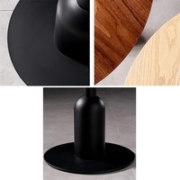 Nordic Ins Table à manger ronde Tables basses en noyer Petite table de cuisine du milieu du siècle Base en métal MDF pour balcon de salon