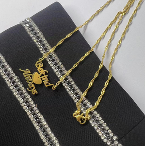 <span class=keywords><strong>Collana</strong></span> personalizzata all'ingrosso di gioielli in acciaio inossidabile con <span class=keywords><strong>doppio</strong></span> <span class=keywords><strong>nome</strong></span> personalizzato <span class=keywords><strong>collana</strong></span> con cuore - Product Image 2