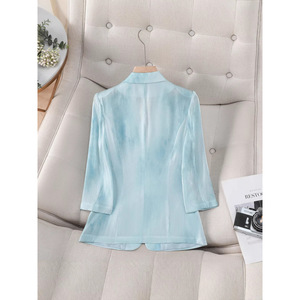 Pink Three Quarter Sleeve Blazer Jacket Women Professional Casual Breathable Spring Summer Autumn Tops Commute - Product Image 2