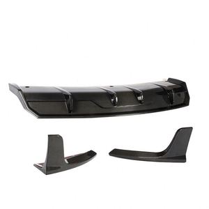 Tesla modeli <span class=keywords><strong>3</strong></span> Sedan 2016 2019 için gerçek karbon Fiber arka tampon difüzör yüzgeçleri Splitter - Product Image 5