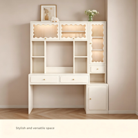 Coiffeuse moderne avec tabouret, coiffeuse au design simple avec grand miroir et 3 tiroirs pour chambre à coucher
