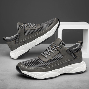 Zapatillas Deportivas de Verano para Hombre, Transpirables, Ligeras, de Cuero Genuino, con Plantillas para Aumentar la Altura 6cm, Ajustables, con Forro de Malla - Product Image 1