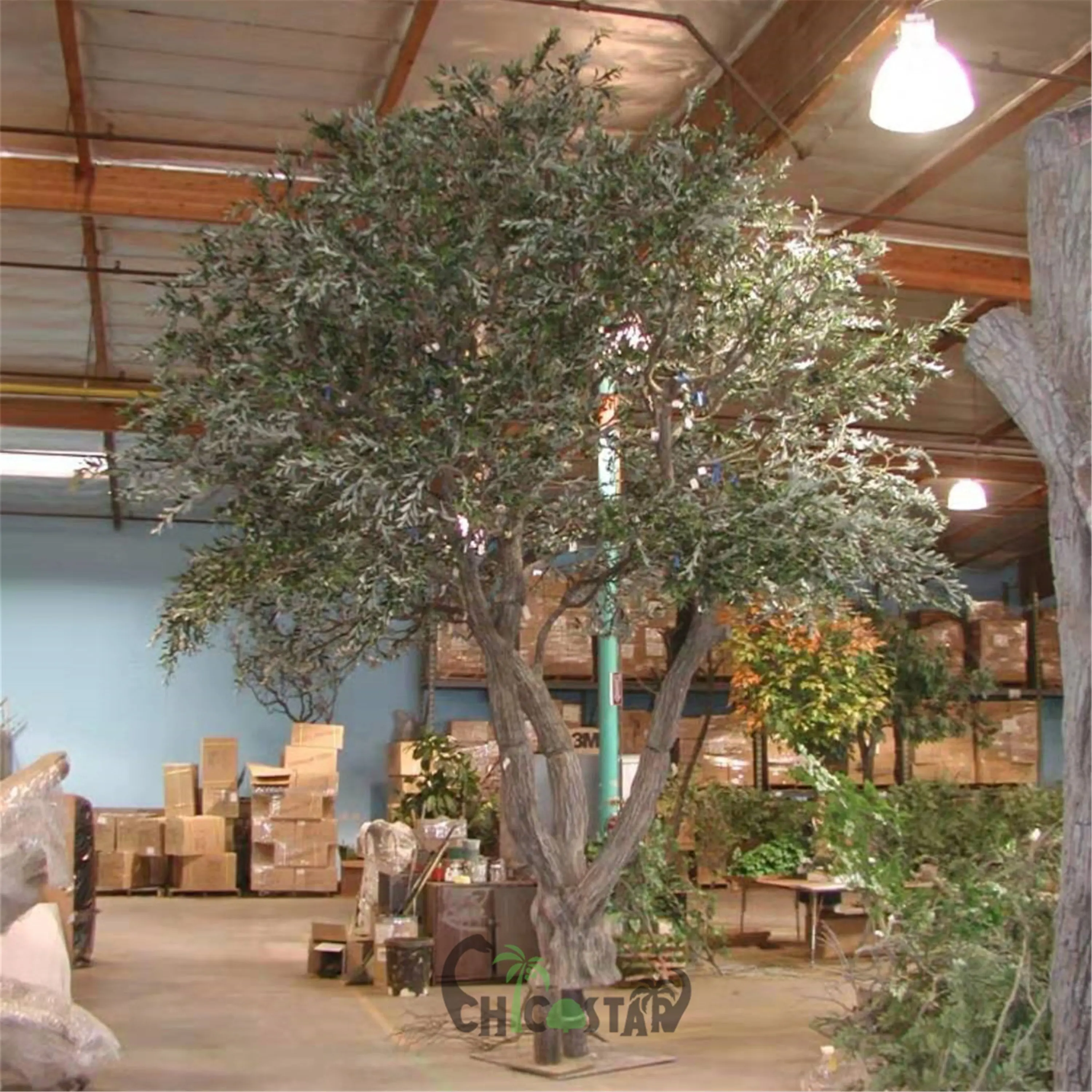 風景装飾オリーブの木のサイズグラスファイバーカスタマイズされた木結婚式の人工木人工オリーブ植物