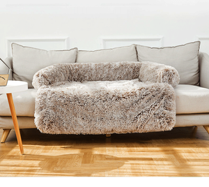 Lit pour <span class=keywords><strong>chien</strong></span> en fourrure de renard, peluche d'hiver, solide, apaisant, avec housse amovible et lavable, canapé-lit imperméable de luxe pour animaux de compagnie - Product Image 4