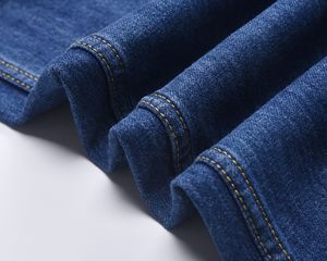 Logo personnalisé délavé coupe ample jambe large droite <span class=keywords><strong>jean</strong></span> vêtements de travail <span class=keywords><strong>français</strong></span> pour hommes bleu longueur de plancher denim - Product Image 6