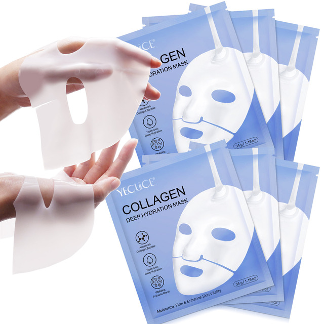 Private Label Elasticity Firming and Moisturizing Overnight Collagen Face Mask Facial Hydrogel Masks for Body Use