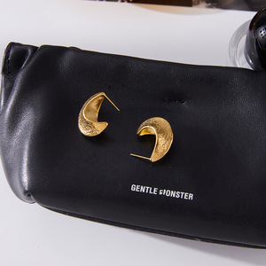 <b>Cuff</b> <b>Earrings</b> 18K Gold Plated Hammered Texture Geometric Design Fashion Jewelry - Product Image 4