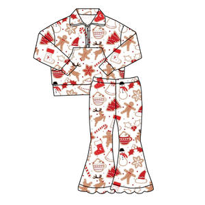 Novedad en Conjunto Navideño Personalizado para Niña con Diseño de Cremallera y <span class=keywords><strong>Pantalones</strong></span> Acampanados con Flecos - Product Image 5