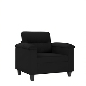 Poltrona Nera da Soggiorno, Design Elegante, Rivestimento in Tessuto, Schienale Solido, Stile Moderno, Arredamento per la Casa - Product Image 1