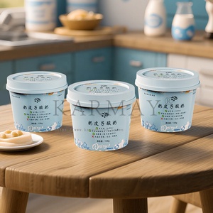 365ml 12OZ Crème Top Yogourt GREC yaourt Tasses avec couvercle dans le moule Label base de crème sure - Product Image 5