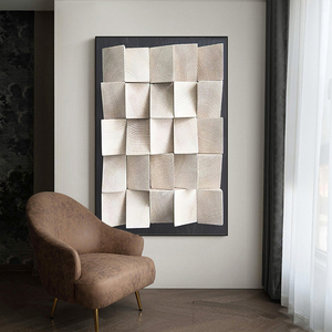 Cuadro Decorativo de Lujo de Alta Gama con Diseño Personalizado, Arte Mural Moderno 3D Texturizado, Bloques de Color Abstractos en Madera para Hotel, Pintura Abstracta al Óleo - Product Image 4