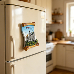Aimant <span class=keywords><strong>de</strong></span> réfrigérateur 3D personnalisable et coloré, motif Ville <span class=keywords><strong>de</strong></span> <span class=keywords><strong>Lyon</strong></span>, France, en résine faite à la main, durable, imprimé par transfert thermique, pour les voyages - Product Image 4