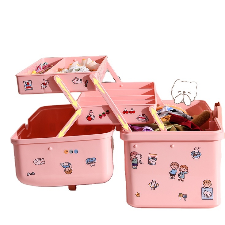 Canvas Storage Bin With Frog Design - Collapsible Rectangular Basket With Handles, 15x11x9.5 Inches - View #5