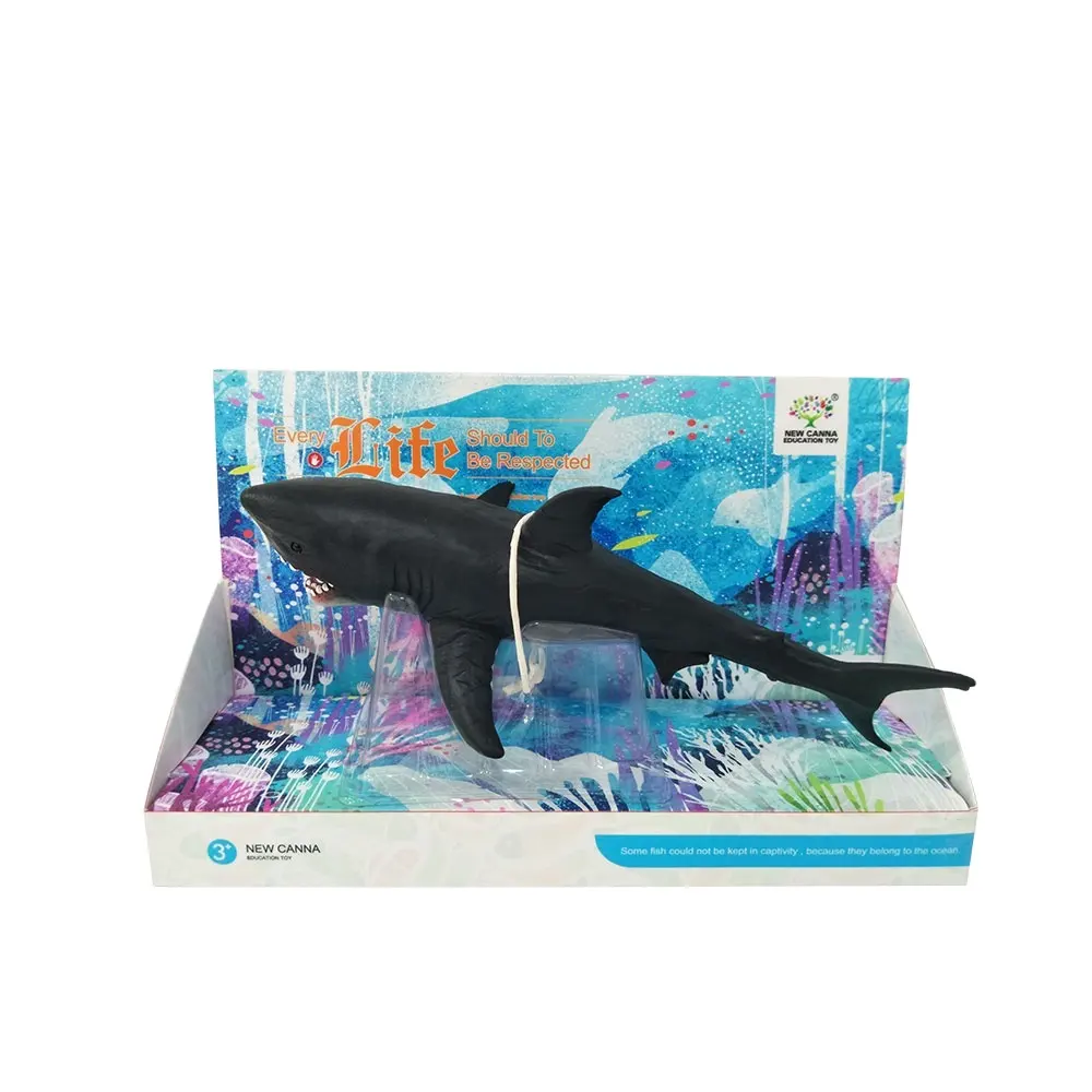 Factory wholesale price 11 inch cute interesting child prefer gift soft jaws simulation shark plastic toy sea animals for kids