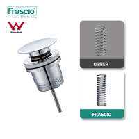 Frascio, marca de agua de latón, cromado, redondo, superventas, artículos sanitarios, lavabo, fregadero, desagüe emergente, tapón de drenaje de fácil instalación