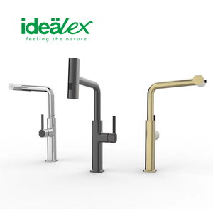 Ares Idealex Customized Waterfall 360 Rotatable 3 Functional Mixer Gun Grey Brass Pull Out Down Kitchen Taps