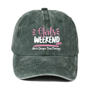 Vente en gros Casquette de baseball non structurée Chapeau de soleil en denim délavé à 6 panneaux avec logo «Girls Weekend» Style sportif pour cadeaux de vacances - Product Image 6
