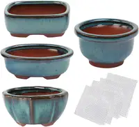Valor do Conjunto 4 Bonsai Mini Potes de vidro Vaso de Flores Plantador de Jardim Home Decor