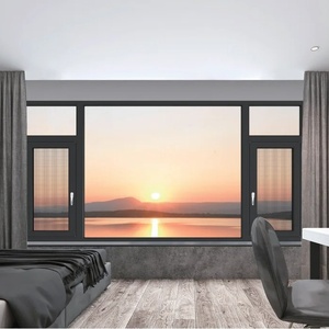 Профессиональный дизайн, Настраиваемые окна с двойным остеклением, алюминиевые створчатые окна с экраном - Product Image 3