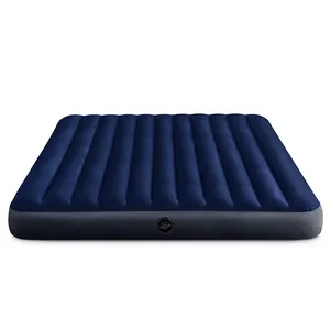 INTEX-colchón de aire 64755, cama de aire de flocado azul, 10 pulgadas, King, Dura-Beam, espiga clásica