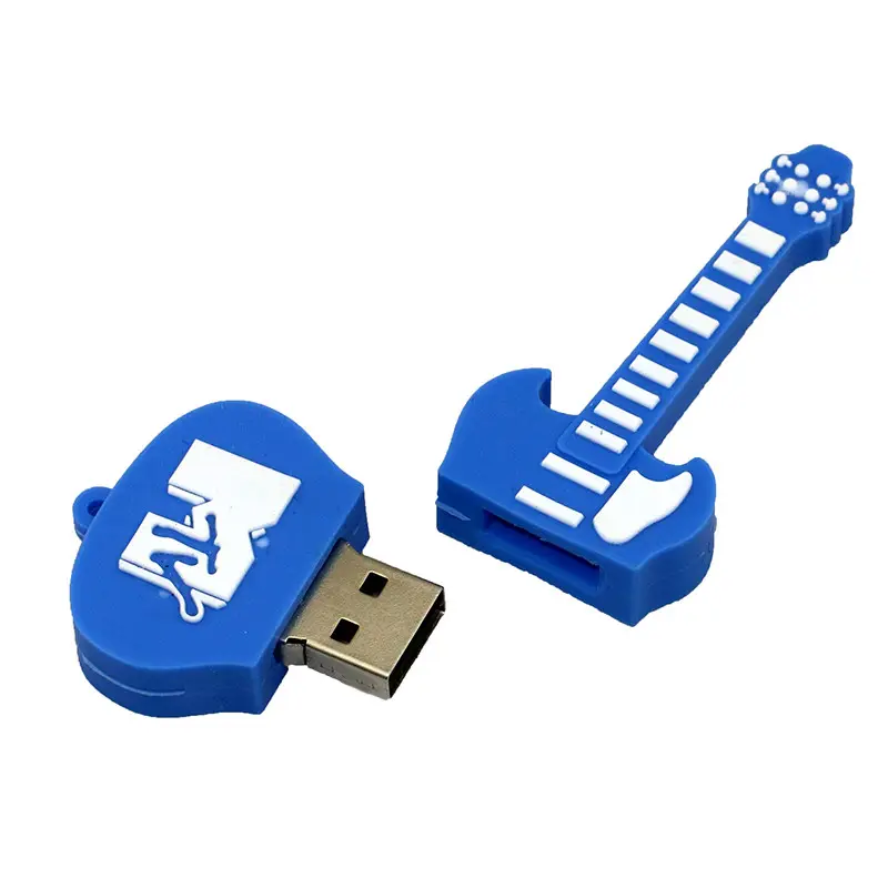 Khuyến mại Tùy chỉnh PVC Guitar hình dạng USB Stick nhạc cụ USB thumbdrive 8GB