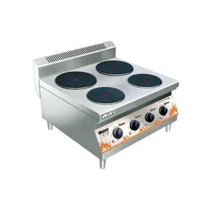 Roestvrij staal commerciële elektrische tafel top 4 hot kookplaat TC-909