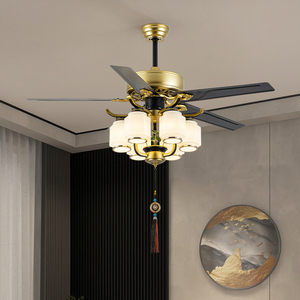 Mới Trung Quốc-phong cách trong nhà điều khiển từ xa trang trí ván ép/Kim loại lá 5-Blade 52-inch Đèn quạt trần - Product Image 2