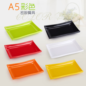 Colored Melamine <b>Plates</b> Rectangle BPA Free Hotel Food Party Dishes - Product Image 1