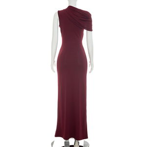Viviblook D26DS216 Vestidos de Verano para Mujer, Nuevo Vestido de Fiesta Largo Casual de Color Sólido con Lazo y Manga Corta, Corte Ajustado - Product Image 3