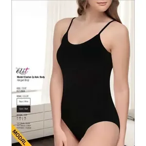 Elit บอดี้สูทแบบมีสายคล้องคอสำหรับผู้หญิงสีดำ XL - Product Image 1