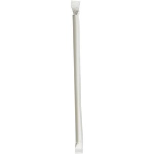 Pailles en papier géantes blanches Boardwalk de 7,75 po, emballées individuellement pour boissons, bubble tea, accessoires de fête et de bar imprimés, lot de 1 280 - Product Image 2