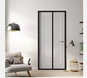 Mosquitera de malla negra con cierre automático de alta calidad, cortina magnética para insectos <span class=keywords><strong>antimoscas</strong></span>, <span class=keywords><strong>puerta</strong></span>, diseño moderno, hecho de poliéster duradero - Product Image 4