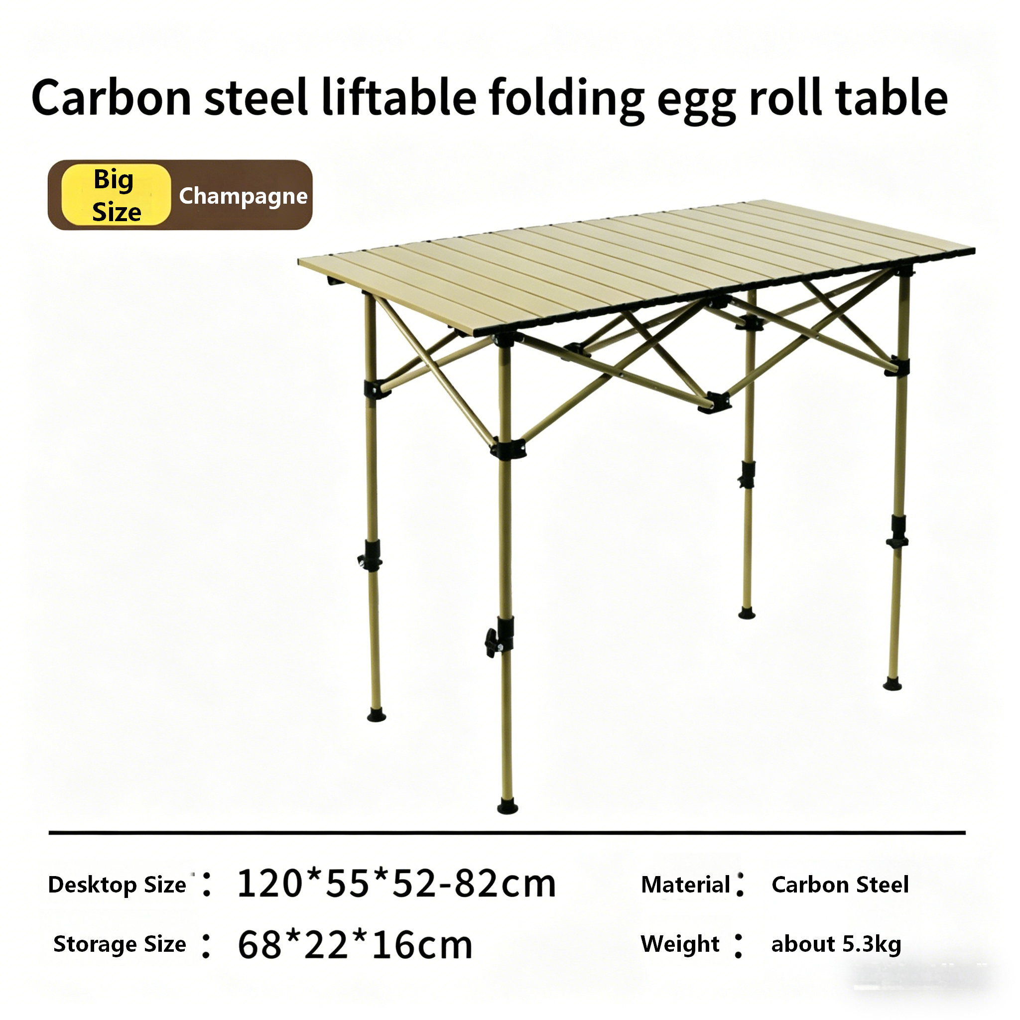 120 Champagne-colored (height adjustable) folding table