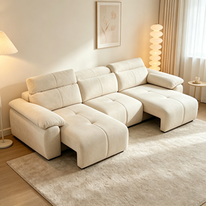 Canapé sectionnel minimaliste en tissu nordique, rembourré, réglable, extensible, <span class=keywords><strong>convertible</strong></span> électrique, moderne, avec fonction <span class=keywords><strong>lit</strong></span> - Product Image 3
