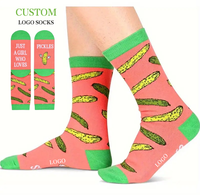 2 paires de chaussettes amusantes en forme de cornichons pour femmes et hommes, cadeaux originaux en coton, chaussettes pour lui et pour elle, pour les amateurs de cornichons, chaussettes pour les cadeaux