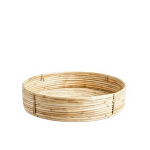 Plateau de service rond en rotin le plus vendu, OEM, avec assiettes pour la décoration de table, meilleur prix du Vietnam, vente en gros - Product Image 1