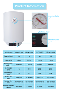 <span class=keywords><strong>Chauffe</strong></span>-<span class=keywords><strong>eau</strong></span> électrique mural personnalisé OEM 30L-100L 2000W avec réservoir de stockage pour usage domestique et hôtelier, Classe énergétique B - Product Image 6