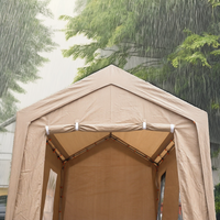 Abri de voiture extérieur robuste 12x20' avec structure en acier traité thermiquement, abri de garage, abri de stationnement pour voiture, abri de stockage avec couverture en PE