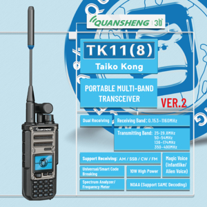 Quansheng TK11(8) Walkie Talkie 10W Tri điện SW mW LW AM SSB CB nhận được không dây bluetooth điện thoại lập trình noaa hai cách phát thanh - Product Image 1
