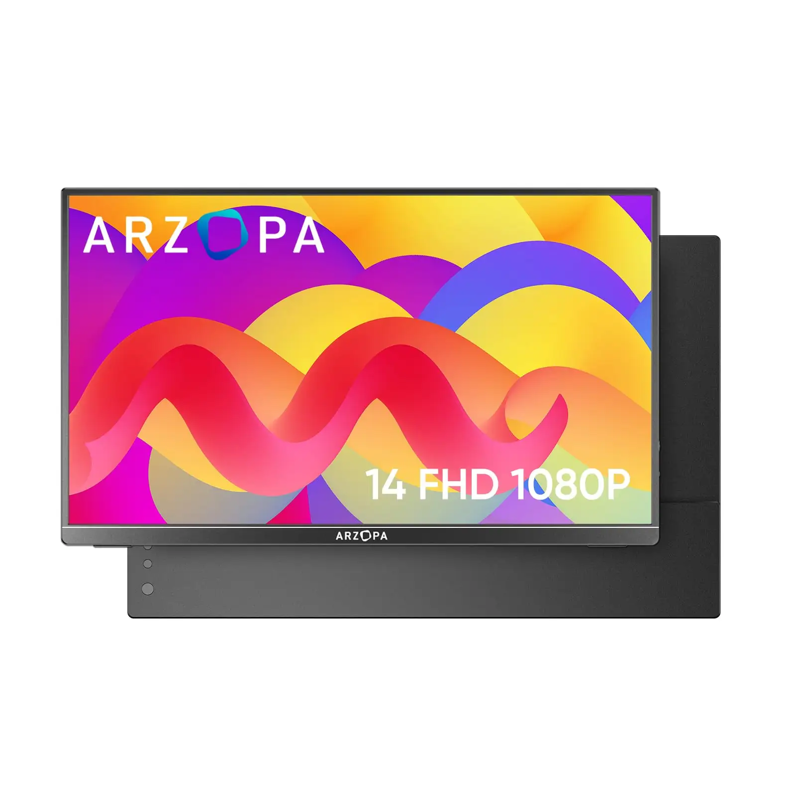 Arzopa 14นิ้ว1080P 45% NTSC 60Hz FHD Full HD USB จอเล่นเกมสำหรับแล็ปท็อปมือถือจอภาพแบบพกพา