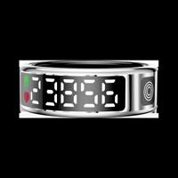 Nouveau Style Ip68 Étanche Fitness Tracker Anneau Bluetooth Connexion Fréquence Cardiaque Oxygène Sanguin Surveillance Du Sommeil LED Smart Ring