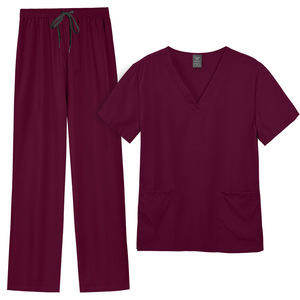 Unisex V-Neck <strong>Scrub</strong> for Operating Room 94% Polyester 6% Spandex Hospital Nurse Uniform with Side Pockets <strong>Plus</strong> <strong>Sizes</strong> - Product Image 4