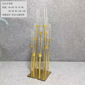 Candelabro de hierro dorado BBK, el más vendido transfronterizo, para decoración de mesas de comedor, diseño de espacios y guía de pasillos en bodas. - Product Image 6