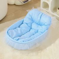 Coussin pour animaux de compagnie épais et lavable quatre saisons, anti-adhérent aux poils, respirant et chaud, pour chat et chien, avec tapis en dentelle