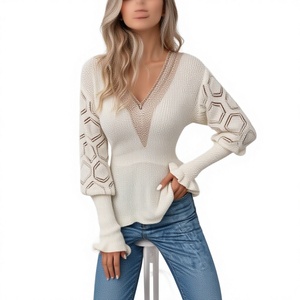 Wholesale Cheap High-quality Winter Used <b>Long</b> Sleeved Round Neck Pullover Knitted Sweater for Women Polyester/Cotton - Product Image 1