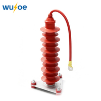 Parafoudre en caoutchouc silicone haute tension 35 kV pour extérieur, norme IEC, avec fil de raccordement intégré
