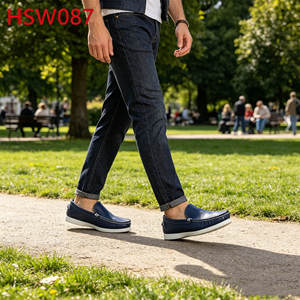 ZYF, Scarpe Nautiche Versatili Marroni/Blu Lavato Senza Bolli per Esplorazioni Urbane e Viaggi HSW089 - Product Image 6